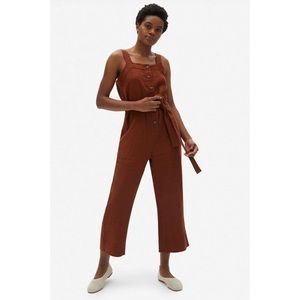 Everlane The Linen Picnic Jumpsuit in Rosewood Size 6